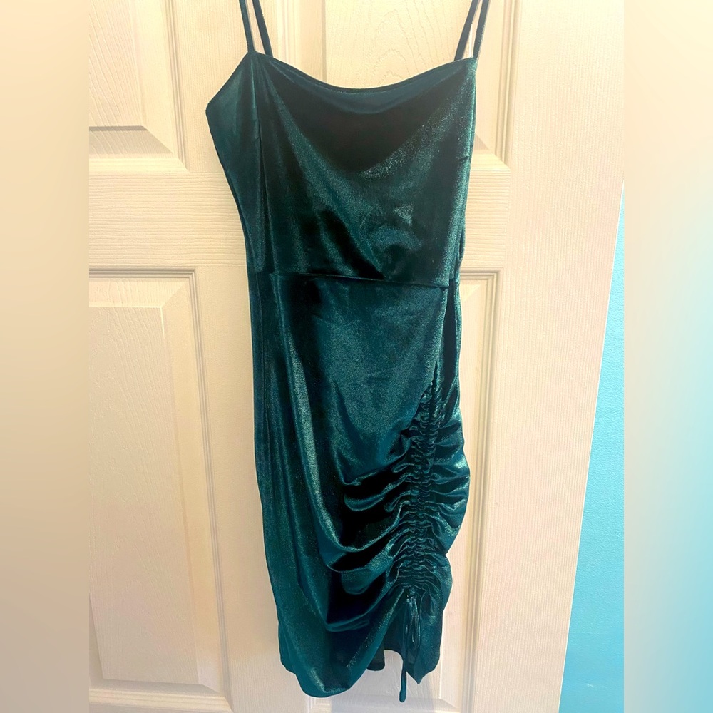 Forrest green mini cocktail dress
